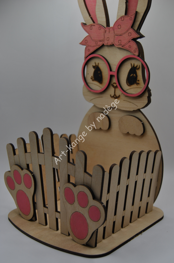 Panier lapin de Pâques modèle lapine. – Image 2