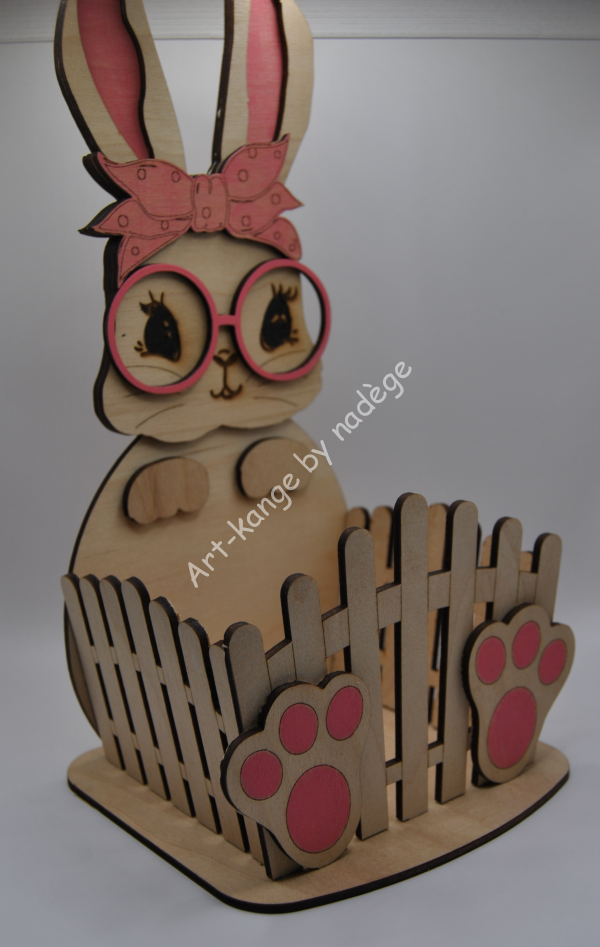 Panier lapin de Pâques modèle lapine. – Image 3