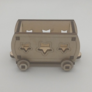 Wagon Noël en kit bois 3 mm – Décoration sapin | Art-kange by Nadège