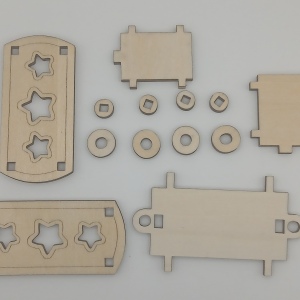 Wagon Noël en kit bois 3 mm – Décoration sapin | Art-kange by Nadège