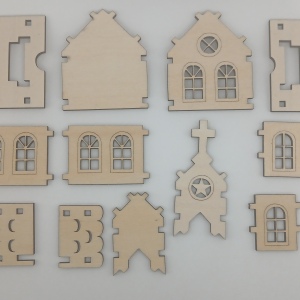 Eglise Noël en kit bois 3 mm – Décoration sapin | Art-kange by Nadège