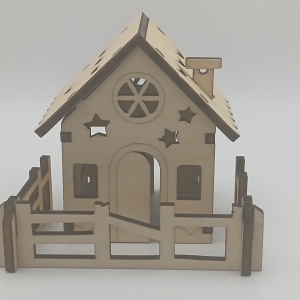 Maison Noël en kit bois 3 mm – Décoration sapin | Art-kange by Nadège