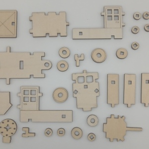 Locomotive de Noël en kit bois 3 mm – Décoration sapin | Art-kange by Nadège