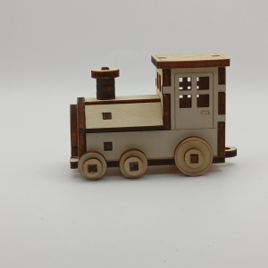 Locomotive de Noël en kit bois 3 mm – Décoration sapin | Art-kange by Nadège